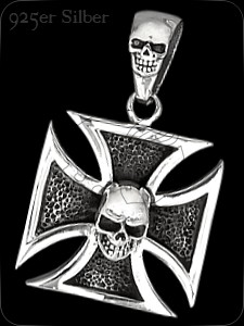 Pendant "CrossSkull" (925er Silber)