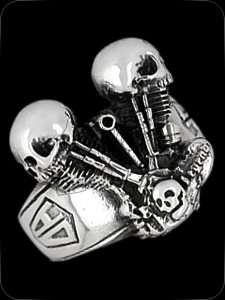 Ring "TwinSkull" (925er Silber)