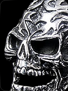 Ring "BurningSkull" (925er Silber)