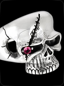 Ring "RedEyedSkull" (925er Silber)