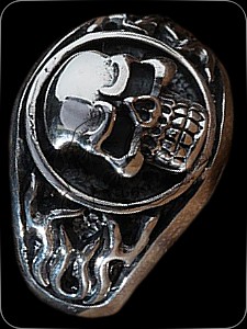 Ring "FlameSkull" (925er Silber)
