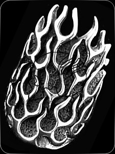 Ring "FlameSkull" (925er Silber)