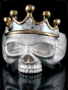 Skull Ring "King" (925er Silber)