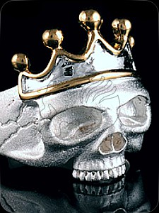 Skull Ring "King" (925er Silber)